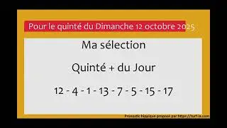 pronostic quinte du jour turfoo PRONOSTIC PMU QUINT&Eacute; + DU JOUR DIMANCHE 12 OCTOBRE 2025