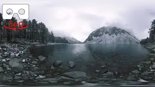 VR 360 Video - Lake in the mountains in winter - Relaxing Music with Nature Sounds