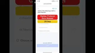 Marina Protocol Quiz Answer - 20 Sep | Marina Protocol Today Answer | Free Crypto 2025 | #Shorts