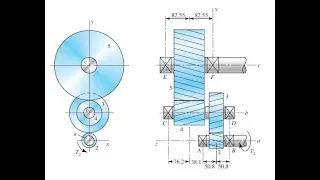 The figure shows a double-reduction helical gearset. Pinion 2 is the driver, and it receives a torq