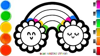 How to Draw a Rainbow Flower 🌈🌸 | Easy Drawing Step By Step Tutorial