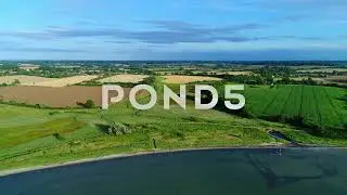 Aerial flight over coast North Germany Schleswig Holstein Baltic Sea - 4k Stock Footage