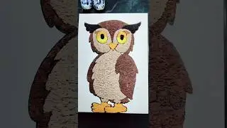 OWL... Texture art with tissue paper #art #fyp #shortsfeed