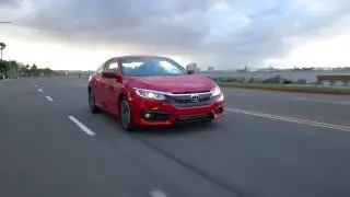 Rallye Red 2016 Honda Civic Coupe EX-L in Action / Motion