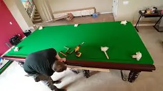 Trying to disturb Riley Snooker table fitter with loud Marshall 1959slp guitar amp.