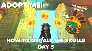 HOW to get all the Skulls DAY 5 (GET THE ROYAL AZTEC EGG!) in Adopt me!