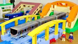 新しい駅との相性抜群☆プラレール J-12 つなげよう！くみかえこせんきょう 単線・複線レイアウトに対応！前のとまた違った雰囲気です☆ 旧こせんきょう 18年間おつかれさまでした！
