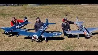 WW2 FIGHTERS - F4U CORSAIR & F8F BEARCATS DISPLAY AT STOWMARIES WW1 AERODROME - 2022