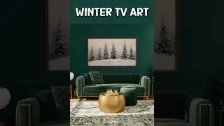 #shorts #frametvart Classic Vintage Style Winter Snowy Pine Forest Trees Seasonal Landscape #tvart