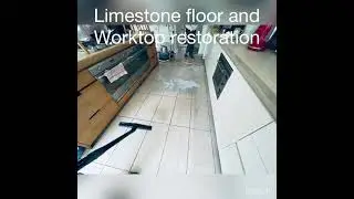 Limestone floor and worktop restoration