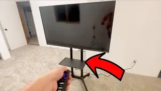 HUANUO Mobile TV Cart with Power Outlet, Rolling TV Stand with Adjustable Shelf, 132 lbs Max
