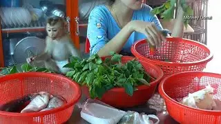 Donal Help Mom Prepare Vegetable For Cook Food