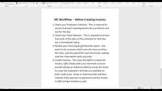 MC Invoicing -- Workflow Before Creating Invoices
