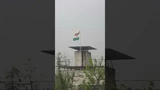 Indian Flag at Assam Assembly amidst a Strom.