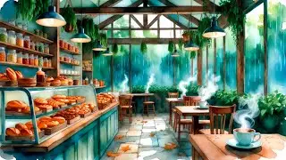 Rainy Forest Bakery & Caf&eacute; 🥐 Relaxing Jazz Piano & Rain Sounds for Work