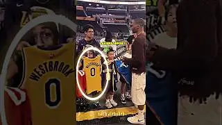 Russ didn't want to sign the Lakers Jersey 😬