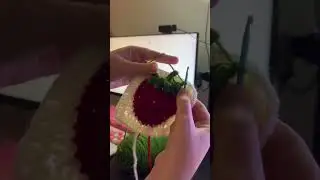 Starting a new series crocheting a new granny square everyday! Strawberry edition!🍓 #crochet #cute