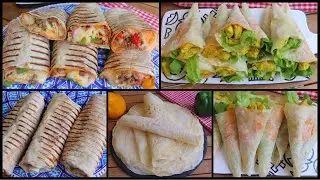 سندويتش التاكوس و الكورني مع اسرار نجاح خبز التوتيلا باسهل طريقة بنة خيالية pain tortilla et tacos