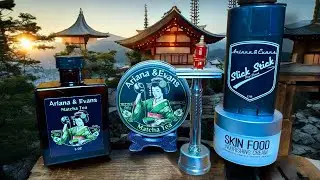 Matcha Tea By Ariana & Evan&rsquo;s shaving with the New Aylsworth APEX TI Safety Razor #longislandshaving