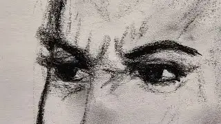 profile sketching with charcoal
