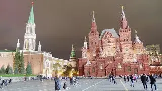 MOSCOW AT NIGHT НОЧНАЯ МОСКВА GH5 FHD 50P Red Square, Kremlin, St. Basil&rsquo;s Cathedral, Moscow, Russia