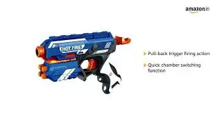 Jack Royal Storm Hot Fire Soft Bullet Gun Toy with 10 Safe Soft Foam Bullets Fun Target Shooting Bat