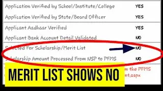 Nsp 2019-20 Selected For Merit List Shows No Full Solution|Bank Acount Detail Not Validated