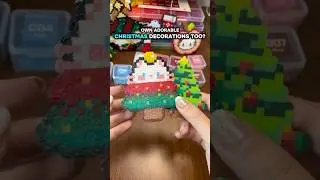 Рождественская елка в виде кошки из бисера Pixie Beads | Уютный праздничный пиксельный арт с мини...