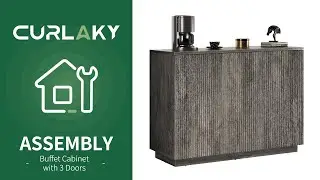 🛠️Curlaky Buffet Cabinet with 3 Doors Assembly Video🛠️
