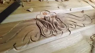 the process of carving with floral motifs#woodscraft #wood #woodcarving