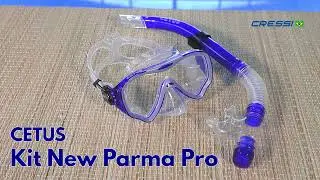 Kit de Mergulho M&aacute;scara+Respirador Cetus New Parma Pro