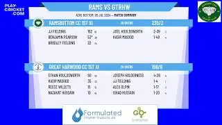 Ramsbottom CC 1st XI v Great Harwood CC 1st XI
