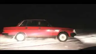 Volvo 940 bredshulth Winter drift 2016 || Crash pole