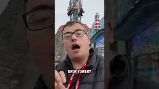 🌋 This Is A VOLCANO Themed Drop Tower Ride! #themepark