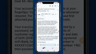 E-account statement for your SBI account password | SBI Account Statement Email Pdf Password 🔑 #sbi
