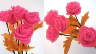 How to make Felt roses I Easy felt flower I Rose bouquet making