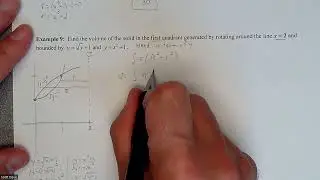 Calc 1 - Washer Method to Find Volume Rotated Around Vertical Line – Example 5