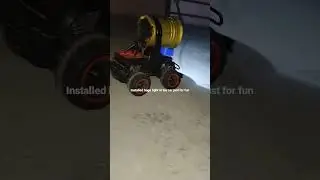 installed a huge headlight in remote car just for fun
