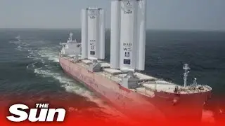 New high-tech cargo ship sets sail to test wind power at sea