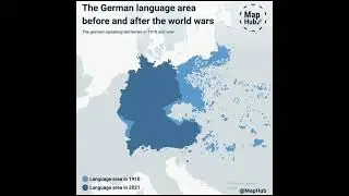 The German language area before and after the world wars! #map #german #europe #youtubeshorts