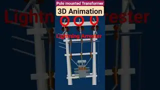 Pole mounted transformer #transformers  #3danimation #electical