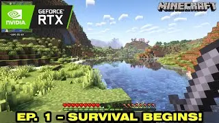 Minecraft RTX Survival &ndash; Episode 1  Starting Off in a Stunning New World! 🔥