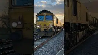 Two Class 66 Trains Running Rail Head Treatment Service | Trackside York