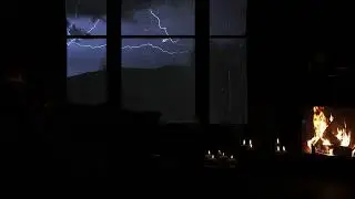 ⚡🌧️ Heftige Gewitternacht in der H&uuml;tte | Donner, Regen & warmes Kaminfeuer