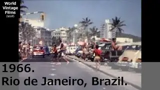 1966. Рио-де-Жанейро, Бразилия. 1960-е. Старое видео. Отъезд из Иокогамы, Япония. Пляж Копакабана.