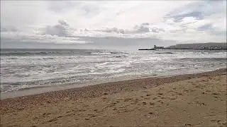 Virtual Walk - Sandown Beach In 40+mph Winds - Isle Of Wight - April 2022 | kittikoko #isleofwight
