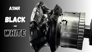 Scrap Wood Bowl ASMR Woodturning -  Black and White