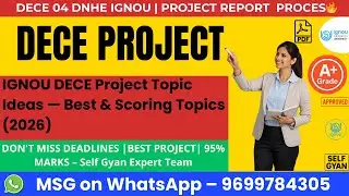 IGNOU DECE Project Topic Ideas 2026 | Best & Scoring Topics for Easy Approval