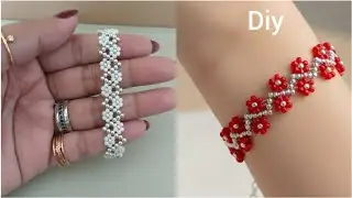 How to Make Easy Daisy Bracelet/ 🌼 Zig Zag Seed Beads Bracelet/ Diy Daisy chain Bracelet #diy