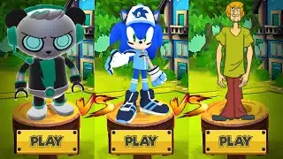 Tag with Spy Robo Combo vs Slugger Sonic Dash vs Scooby Doo Shaggy Run - Gameplay